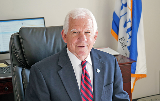 Mayor Marshburn at desk