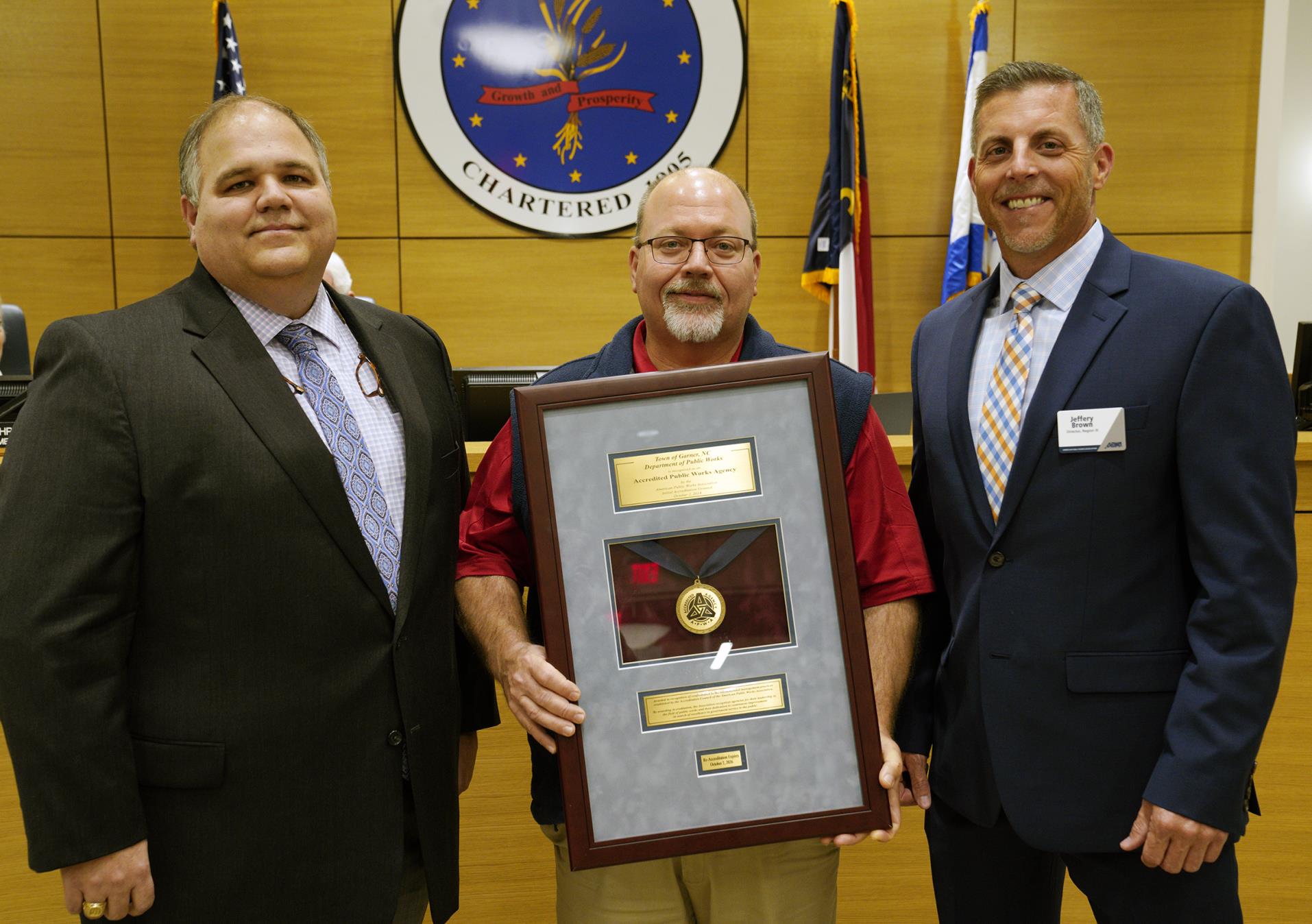 Public Works reaccreditation plaque