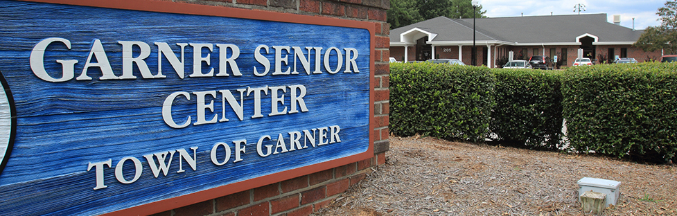 Garner Senior Center exterior banner