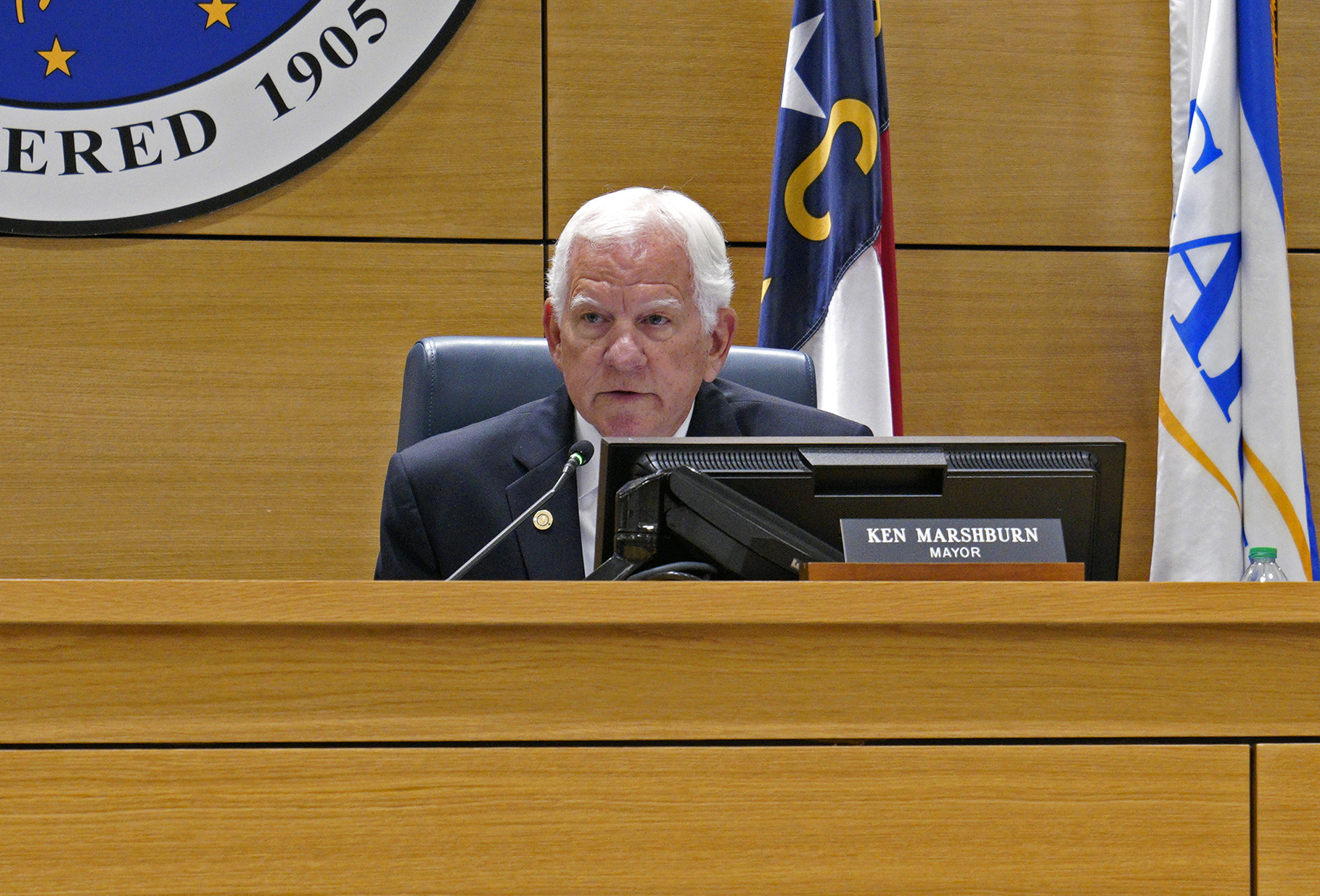 Mayor Marshburn at Council meeting