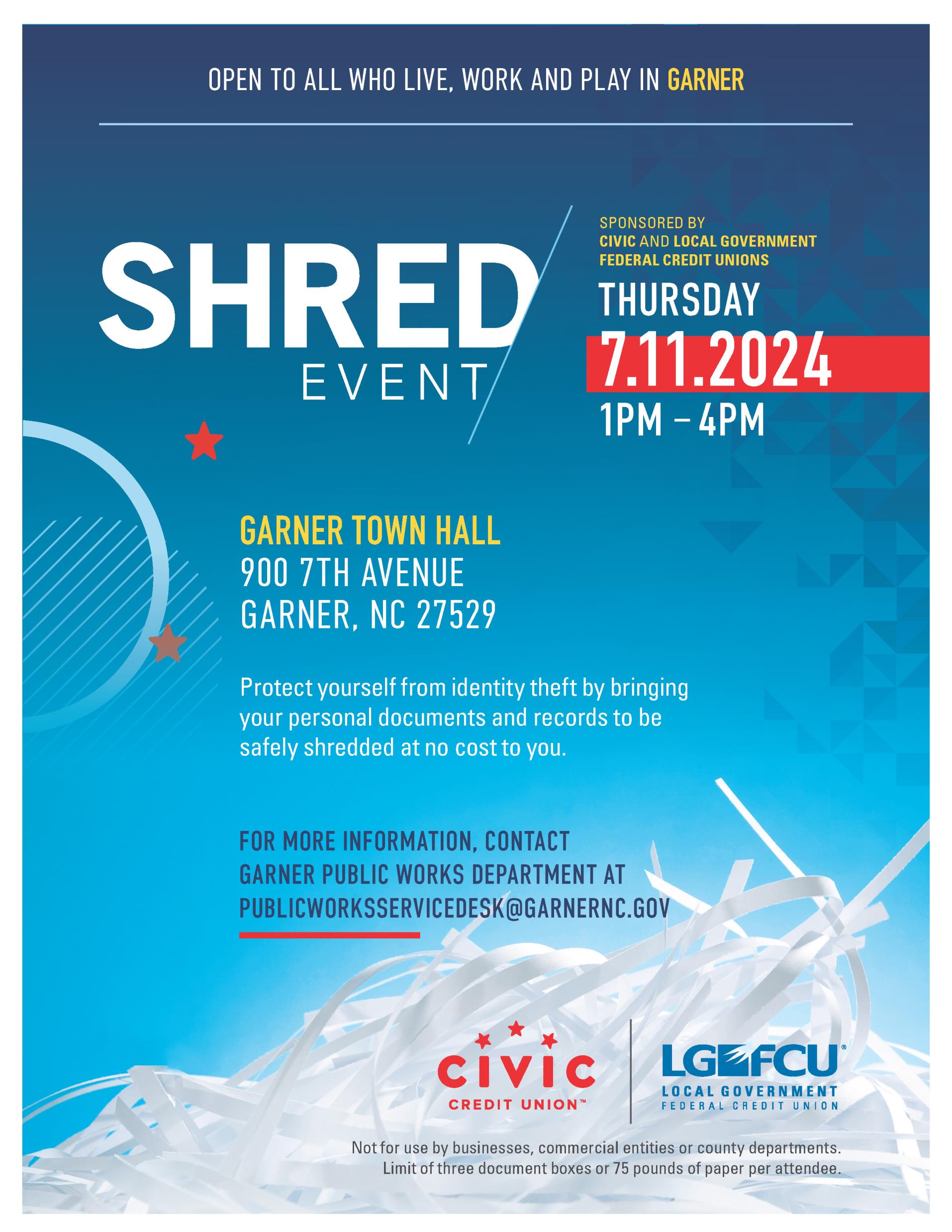 Flyer for document shredding event